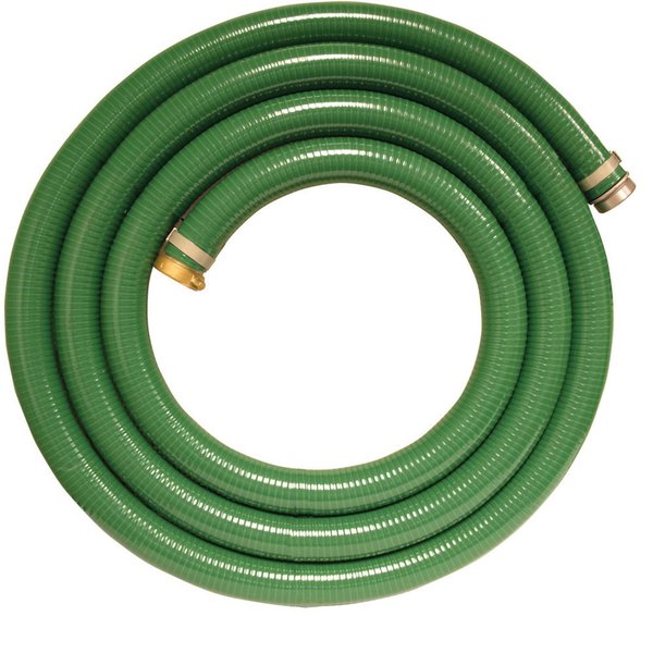 Apache Apache 3 x 20' Green PVC Water Suction Hose Assembly w/MxF Aluminum Short Shank Fittings,  98128055